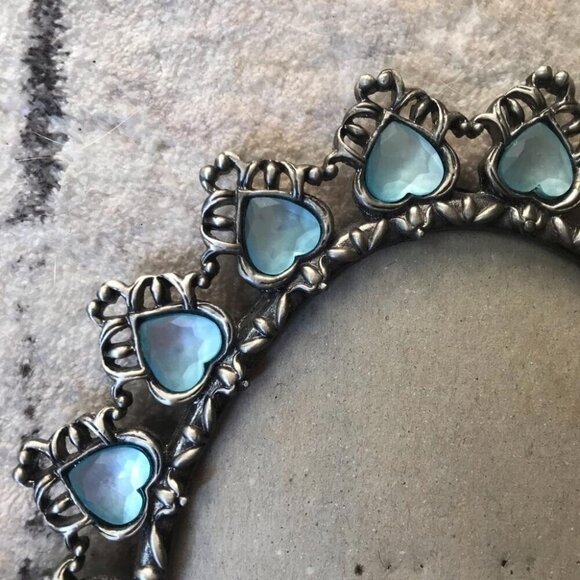 Victorian Silver Heart Photo Frame Ornate Filigree Detail Oval - Picture 5 of 6